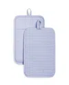 Kitchenaid Ribbed Soft Silicone Pot Holder Set, 2 Piece In Open Purple