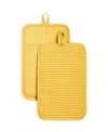 Kitchenaid Ribbed Soft Silicone Pot Holder Set, 2 Piece In Orange
