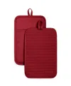 Kitchenaid Ribbed Soft Silicone Pot Holder Set, 2 Piece In Red