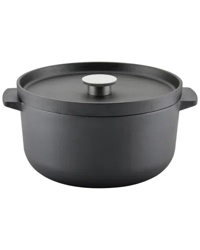 Kitchenaid Seasoned Cast Iron Induction Dutch Oven Casserole In Black