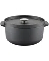 Kitchenaid Seasoned Cast Iron Induction Dutch Oven Casserole In Black