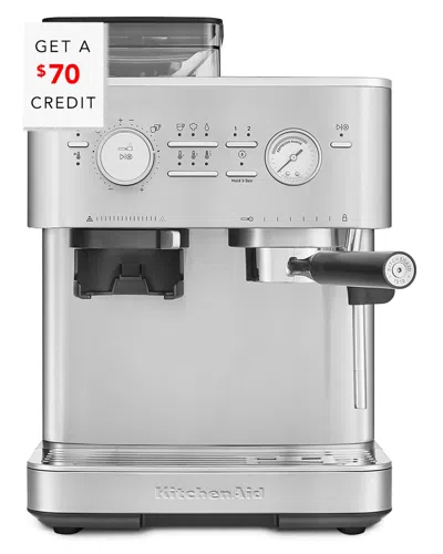 Kitchenaid Semi Automatic Espresso Machine With Burr Grinder With $70 Credit In Silver