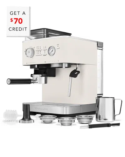 Kitchenaid Semi Automatic Espresso Machine With Burr Grinder With $70 Credit In White