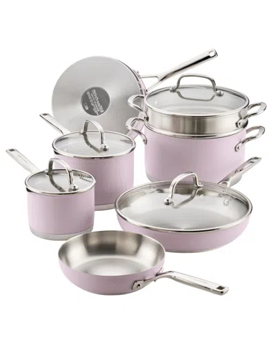 Kitchenaid Stainless Steel 11-piece Cookware Set In Pink