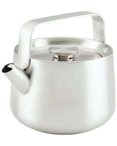 Kitchenaid Stainless Steel Whistling Induction Teakettle In Silver