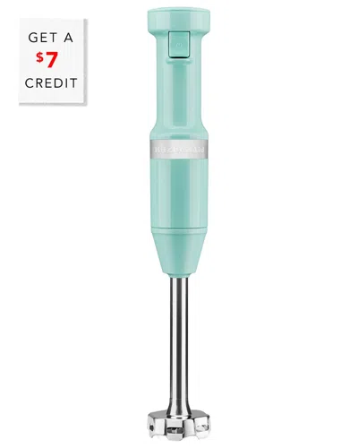 Kitchenaid Variable Speed Blue Immersion Hand Blender With $7 Credit