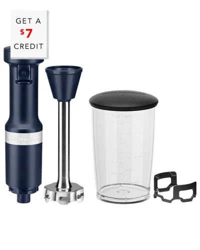 Kitchenaid Variable Speed Immersion Hand Blender With $7 Credit In Blue