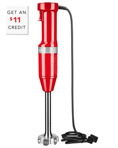 Kitchenaid Variable Speed Red Hand Immersion Blender With $11 Credit