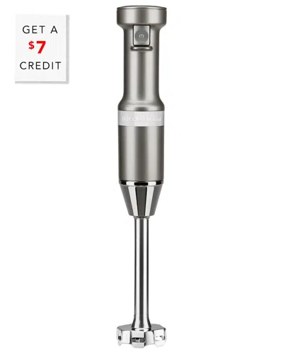 Kitchenaid Variable Speed Silver Immersion Hand Blender With $7 Credit