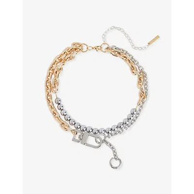 Kitesy Martin Studio Womens  Le Balance Brass Necklace In Golden/silver