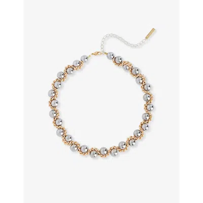 Kitesy Martin Studio Womens  Le Serpent Brass Necklace In Golden/silver