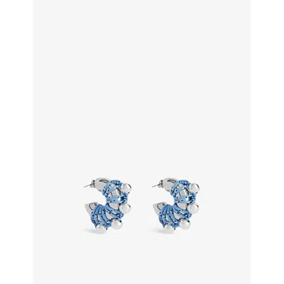 Kitesy Martin Studio Womens  La Chunky Steel Earrings In Silver/blue