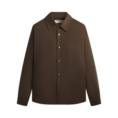 Pre-owned Kith 101 For Ssstein Rayon Linen Button Down Shirt 'kindling' | Brown | Men's Size L
