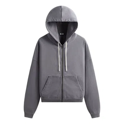 Kith 101 Soft Brushed Terry Braxton Zip Hoodie 'influence' In Gray