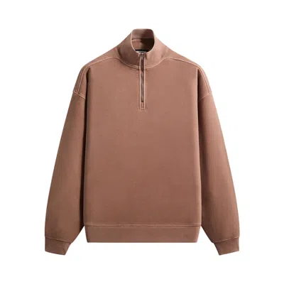 Pre-owned Kith 101 Sueded Fleece Nelson Quarter Zip 'dusty Mauve' | Red | Men's Size L