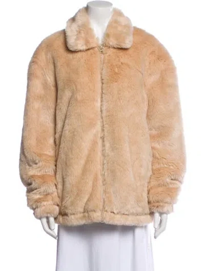 Pre-owned Kith 2023 Lloyd Faux Fur Jacket In Neutral
