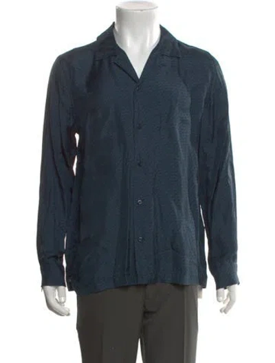 Pre-owned Kith 2023 Silk Shirt In Blue