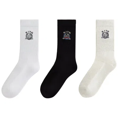 Pre-owned Kith 3-pack Just Us Cotton Crew Socks 'multi' | Multi-color | Men's Size Onesize