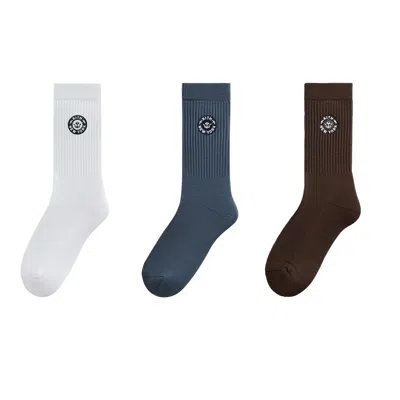Pre-owned Kith 3-pack Rose Script Cotton Crew Socks 'multi' | Multi-color | Men's Size Onesize In Multicolor