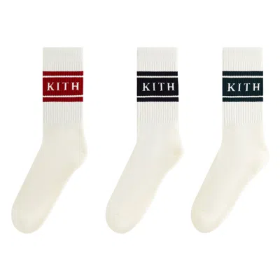 Pre-owned Kith 3-pack Variegated Stripe Crew Socks 'multi' | Multi-color | Men's Size Onesize In Multicolor