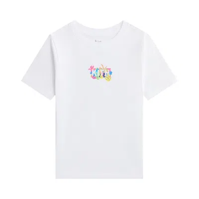 Pre-owned Kith Abstract Tropical Classic Logo Graphic Tee 'white' | Kid's Size Xs