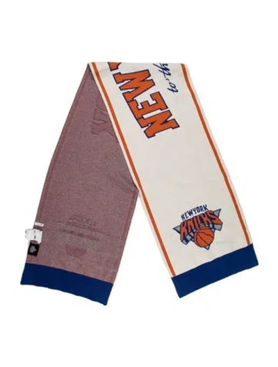 Pre-owned Kith Acrylic Graphic Print Scarf In Orange