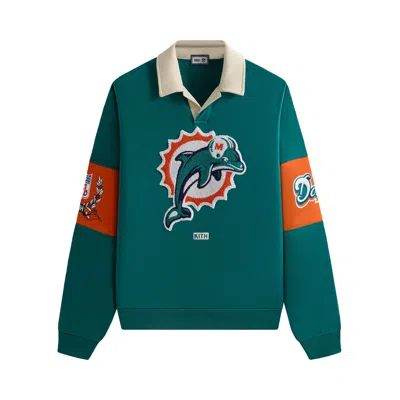 Pre-owned Kith & '47 For The Nfl: Dolphins Nelson Collared Pullover 'center' In Green
