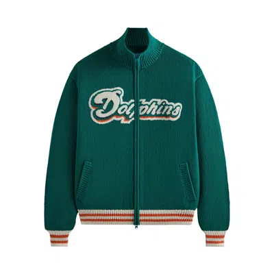 Pre-owned Kith & '47 For The Nfl: Dolphins Wyona Full Zip Sweater 'center' In Green