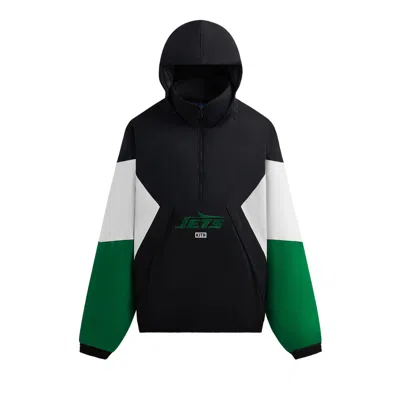 Pre-owned Kith & '47 For The Nfl: Jets Quarter Zip Anorak With Hood 'black' In Multi-color