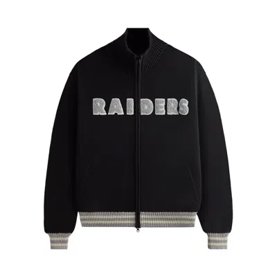 Pre-owned Kith & '47 For The Nfl: Raiders Wyona Full Zip Sweater 'black'