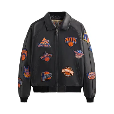 Pre-owned Kith & Avirex For The New York Knicks Icon Jacket 'black'