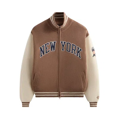 Pre-owned Kith & Avirex For The New York Knicks Wings Wyona Full Zip Sweater 'stock' In Brown