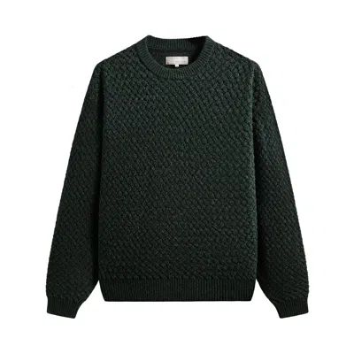 Pre-owned Kith &kin Basketweave Chenille Lewis Crewneck 'stadium' | Green | Men's Size Xl