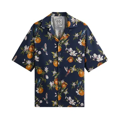 Pre-owned Kith &kin Citrus Garden Thompson Camp Collar Shirt 'nocturnal' | Blue | Men's Size M