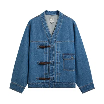 Pre-owned Kith &kin Denim Clint Trucker Jacket 'river Indigo' | Blue | Men's Size Xxl