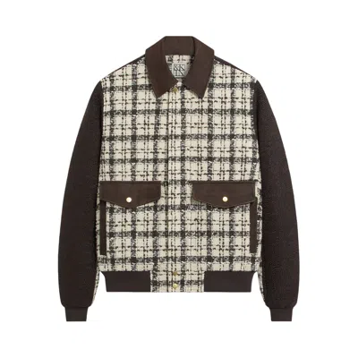 Pre-owned Kith &kin Mixed Tweed Hawthorne Flight Jacket 'sandrift' | Cream | Men's Size M