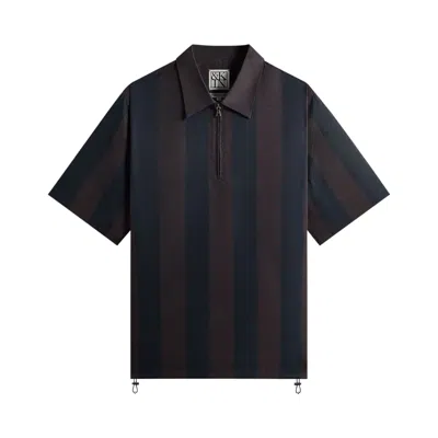 Pre-owned Kith &kin Montis Quarter Zip Faille Shirt 'cosmos' | Black | Men's Size S
