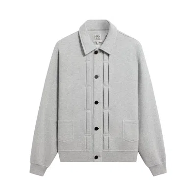 Pre-owned Kith &kin Plush Fleece Eito Workwear Jacket 'medium Heather Grey' | Men's Size Xs