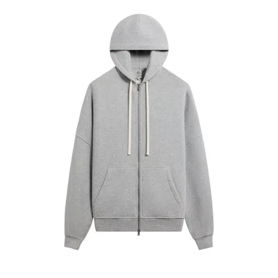 Pre-owned Kith &kin Plush Fleece Hiroshi Zip Front Hoodie 'medium Heather Grey' | Men's Size L