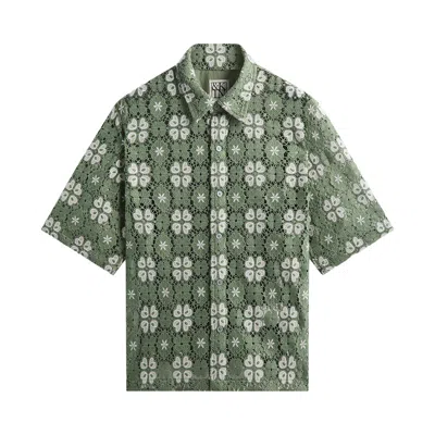Pre-owned Kith &kin Retro Floral Lace Harvey Shirt 'cavan' | Green | Men's Size M