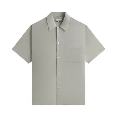 Pre-owned Kith & Kin Silk Habotai Beckham Buttondown 'palais' | Grey | Men's Size S In Gray