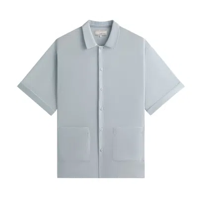 Pre-owned Kith & Kin Silk Habotai Short-sleeve Reade Shirt 'light Indigo' | Blue | Men's Size M