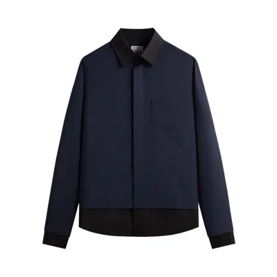 Pre-owned Kith &kin Tropical Wool Nico Shirt 'nocturnal' | Blue | Men's Size L