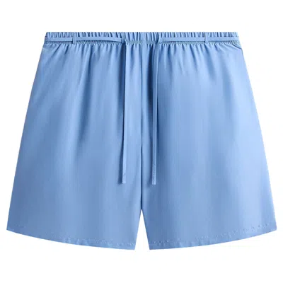 Pre-owned Kith &kin Washed Silk Habotai Xavier Short 'millstream' | Blue | Men's Size L
