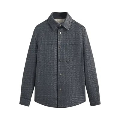 Pre-owned Kith & Kin Woven Leather Apollo Ii Shirt 'machine' | Green | Men's Size S