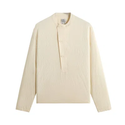 Pre-owned Kith &kin Wrinkle Cupro Leven Shirt 'sandrift' | Cream | Men's Size Xxl In White