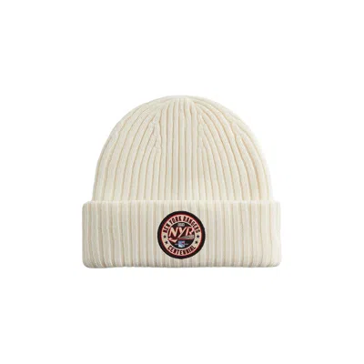 Pre-owned Kith & New Era For The New York Rangers Centennial Knit Beanie 'sandrift' | Cream | Men's Size Onesi In White