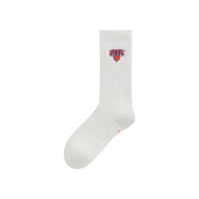 Pre-owned Kith & Stance For The New York Knicks Logo Socks 'silk' In Cream
