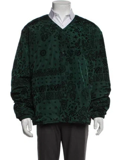 Pre-owned Kith Animal Print Trucker Jacket In Green