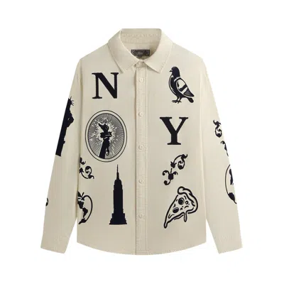 Pre-owned Kith Artisanal Ny Graphic Apollo Shirt 'sandrift' | Cream | Men's Size Xxl In White